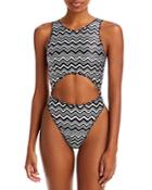 Missoni Classic Chevron Cutout One Piece Swimsuit