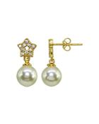 Aqua Pave Star & Cultured Freshwater Pearl Drop Earrings - 100% Exclusive