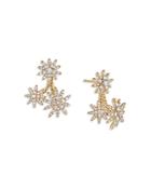 David Yurman 18k Yellow Gold Starburst Cluster Earrings With Full Pave Diamonds