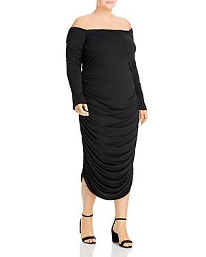 Wayf Kerry Square Neck Ruched Side Dress