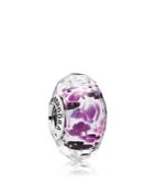 Pandora Charm - Sterling Silver & Murano Glass Purple Sea Glass