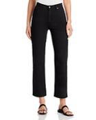 Eileen Fisher High Rise Straight Ankle Jeans In Black