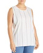 Vince Camuto Plus Mixed Media Striped Tank
