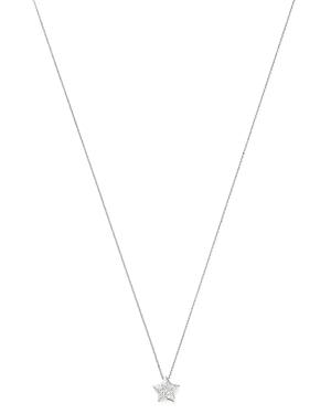 Bloomingdale's Pave Diamond Star Pendant Necklace In 14k White Gold, 0.08 Ct. T.w. - 100% Exclusive