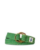 Polo Ralph Lauren Men's Cotton Leather Trimmed Webbed Belt