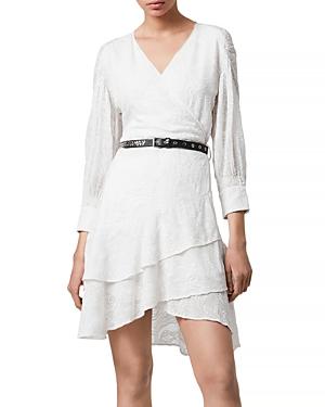 Allsaints Keva Palmer Embroidered Wrap Dress