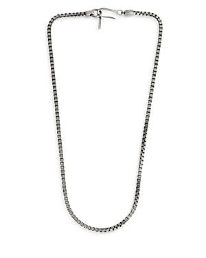 Allsaints Sterling Silver Box Chain Necklace, 18