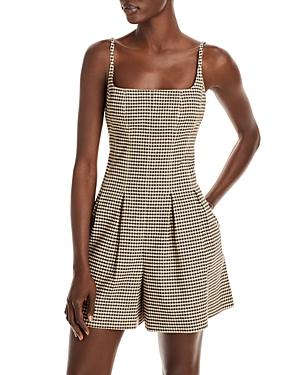 Rebecca Taylor Sleeveless Check Print Romper