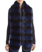 Cara New York Striped Faux Fur Stole - 100% Exclusive