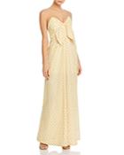 Significant Other Strapless Floral-embroidered Maxi Dress