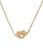 Kate Spade New York Loves Me Not Gold-tone Pave Knot Mini Pendant Necklace, 17-19.5