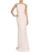 Carmen Marc Valvo Open Back Ruched Gown