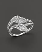 Diamond And Baguette Statement Ring In 14k White Gold, .50 Ct. T.w.