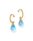 Bloomingdale's Blue Topaz Briolette Hoop Drop Earrings In 14k Yellow Gold - 100% Exclusive