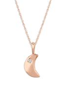 Bloomingdale's Diamond Moon Pendant Necklace In 14k Rose Gold, 0.03 Ct. T.w. - 100% Exclusive