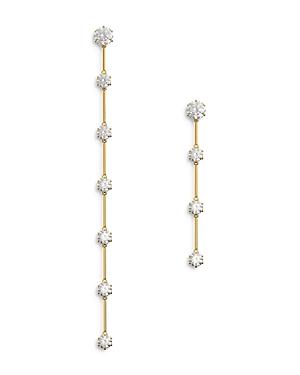 Swarovski Constella Crystal Asymmetrical Linear Drop Earrings In Gold Tone
