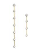 Swarovski Constella Crystal Asymmetrical Linear Drop Earrings In Gold Tone