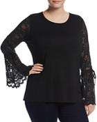 Vince Camuto Plus Lace Bell-sleeve Top