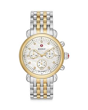 Michele Csx 39 Two-tone 18k Yellow Gold Diamond Chronograph, 39mm (41% Off) - Comparable Value $1,695