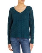 C By Bloomingdale's Cashmere Crochet Cable Cashmere Sweater - 100% Exclusive