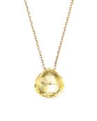 Citrine Pendant Necklace In 14k Yellow Gold, 16