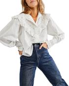 Free People Hit The Road Eyelet Trim Shirt