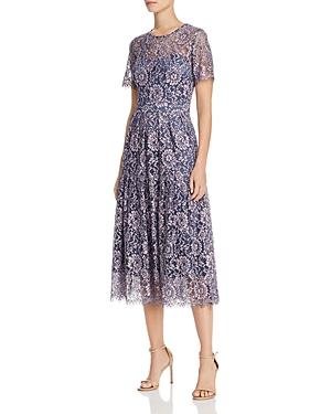 Eliza J Short Sleeve Fit & Flare Lace Dress
