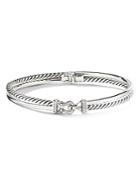 David Yurman Sterling Silver Cable Buckle Two-row Bracelet With Diamonds