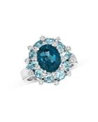 Bloomingdale's Blue Topaz, Aquamarine And Diamond Statement Ring In 14k White Gold - 100% Exclusive