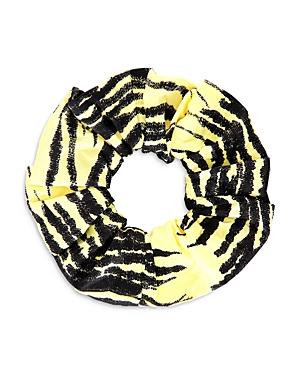 Ganni Abstract Print Crinkle Satin Scrunchie