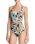 Tommy Bahama Paisley Print Halter One-piece Swimsuit