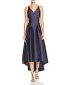 Carmen Marc Valvo Infusion Mikado V-neck High/low Gown