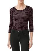 Michael Stars Ari Printed Three Quarter Sleeve Tee