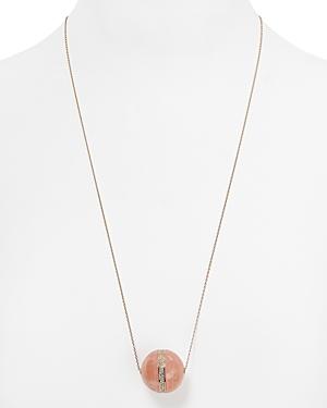 Michael Kors Rose Quartz Pendant Necklace, 16
