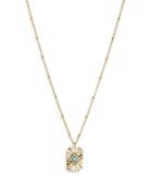 Nadri Daytrip Turquoise & Cubic Zirconia Moon Pendant Necklace In 18k Gold Plated, 16-18