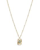 Nadri Daytrip Turquoise & Cubic Zirconia Moon Pendant Necklace In 18k Gold Plated, 16-18