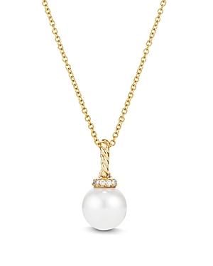 David Yurman Solari Pearl Pendant Necklace With Diamonds In 18k Gold