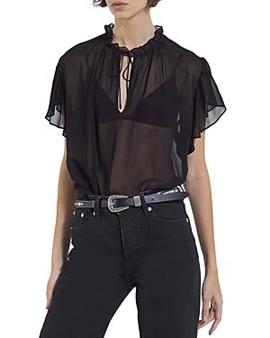 The Kooples Vaporous Tie Neck Top