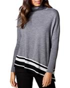 Karen Millen Asymmetric Striped-hem Sweater