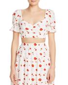 Charlie Holiday Valentine Floral-print Cropped Top