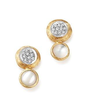 Marco Bicego 18k White And Yellow Gold Jaipur Climber Stud Earrings With Mother-of-pearl And Diamonds - 100% Bloomingdale's Exclusive