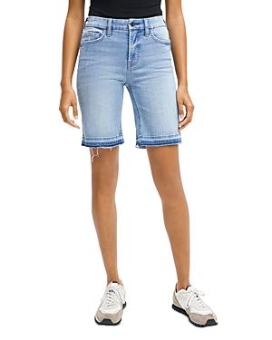 Jen 7 High Rise Cutoff Bermuda Jean Shorts In Wisteria