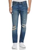 Levi's 501 Distressed New Tapered Fit Jeans In Dark Blue