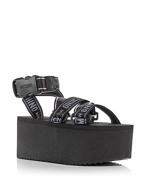Moschino Women's Logo Strap Platform Sandals