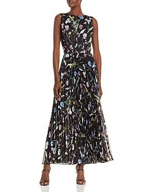 Jason Wu Floral Print Pleated Maxi Dress