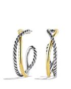David Yurman Crossover Hoop Earrings With Gold
