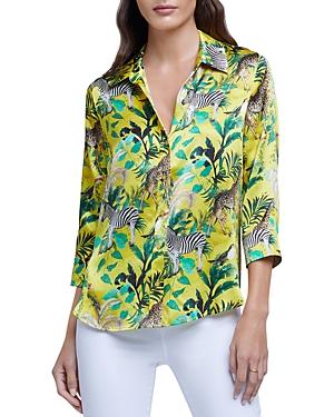 L'agence Dani Silk Three Quarter Sleeve Blouse