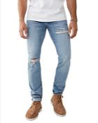 True Religion Rocco Distressed Skinny Fit Jeans In Pony Express