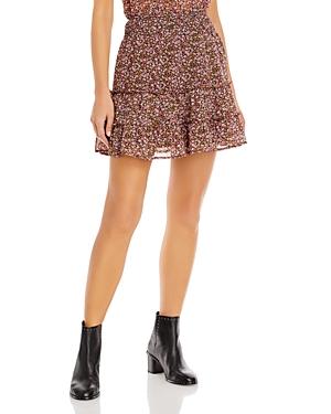 Aqua Gemma Floral Print Tiered Mini Skirt - 100% Exclusive