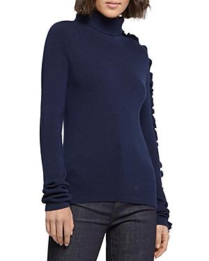 Paule Ka Ruffle Sleeve Turtleneck Sweater